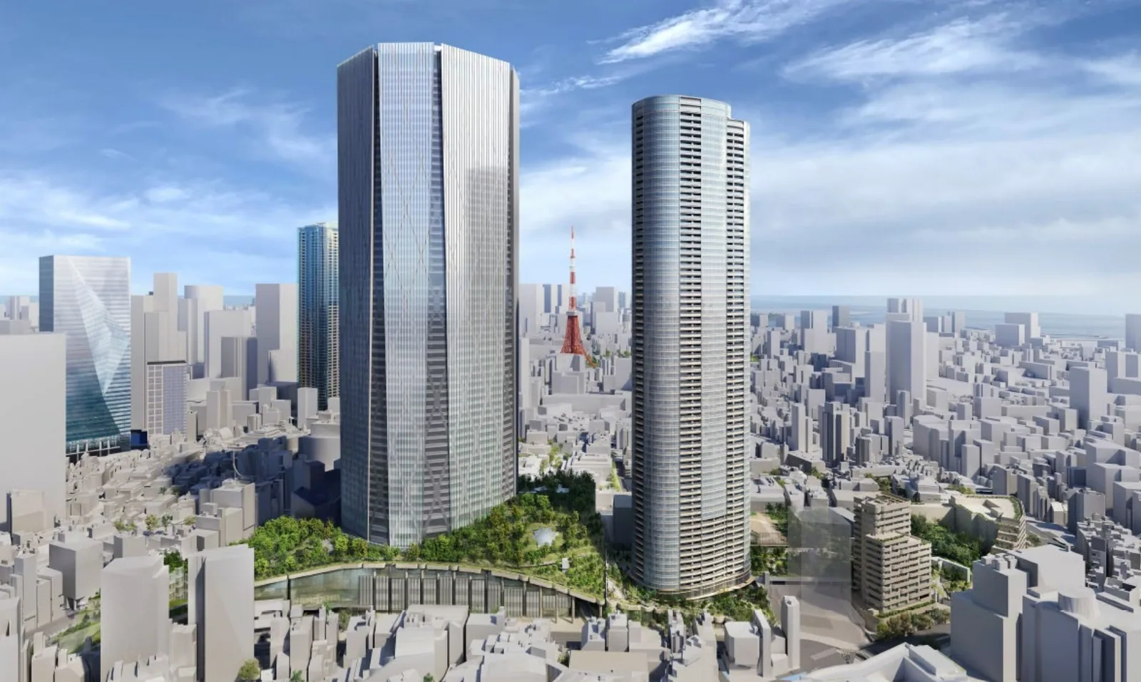 六本木五丁目西地区再開発の完成イメージ
